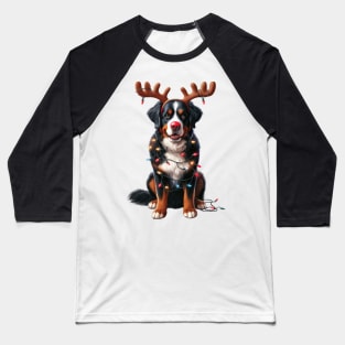 Christmas Red Nose Bernese Mountain Dog Baseball T-Shirt